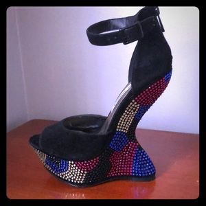 Steve Madden rhinestone platform heels